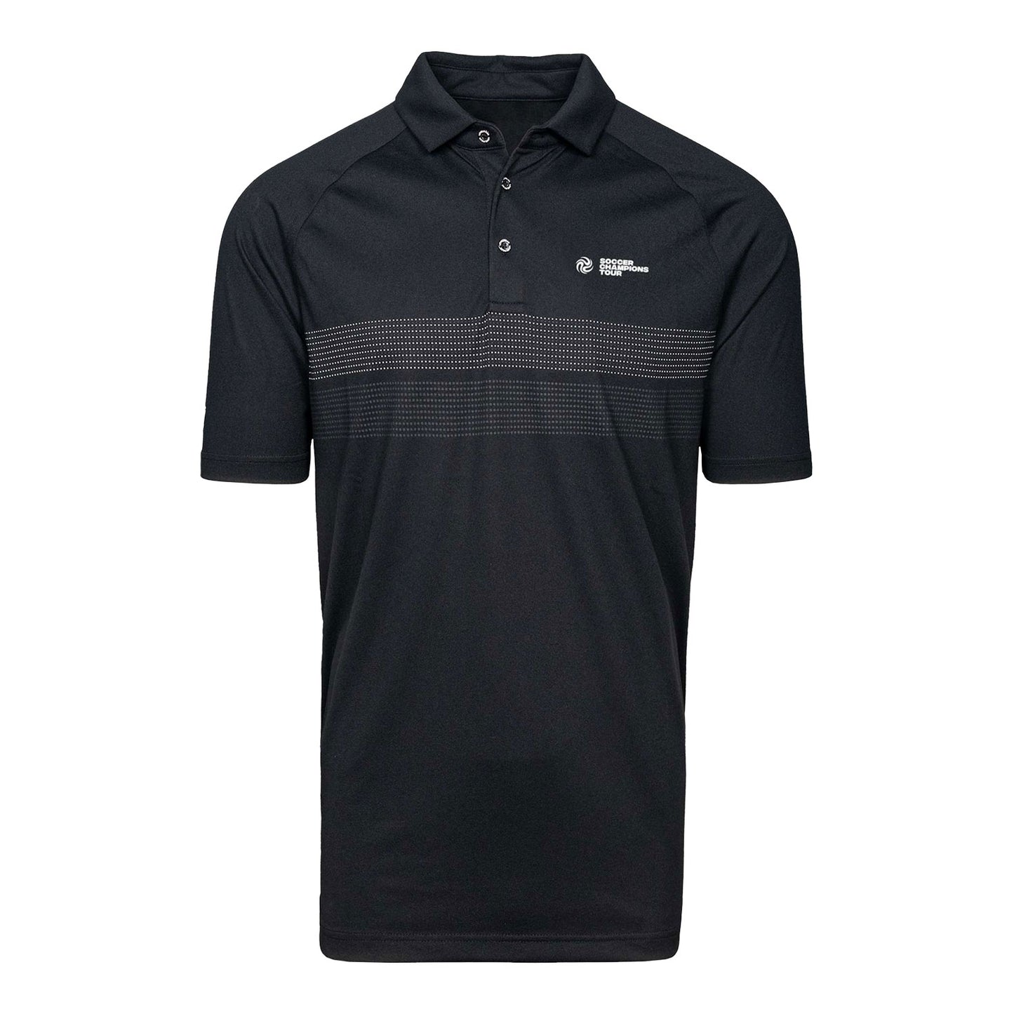 Men's Levelwear Soccer Champions Tour Black Polo - Front View