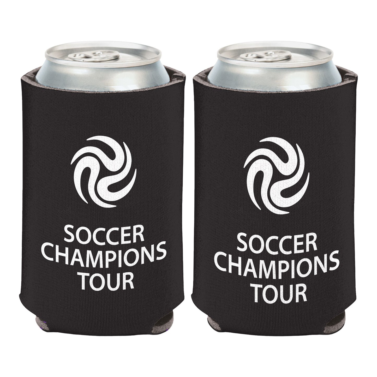 Wincraft Soccer Champions Tour Black Can Cooler - Front View