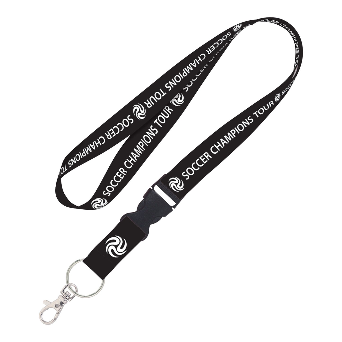 Wincraft Soccer Champions Tour Black Lanyard - Front View