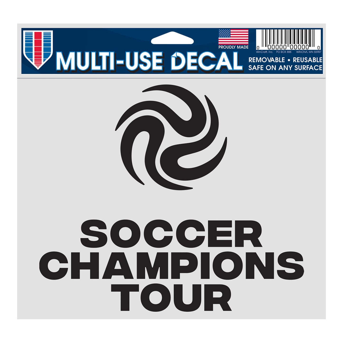 Wincraft Soccer Champions Tour Black Decal - Front View