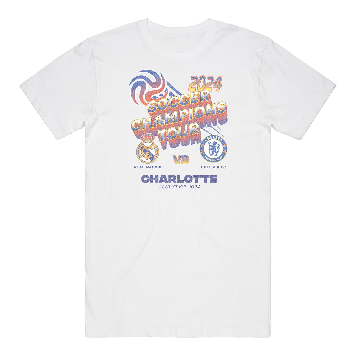 Unisex Real Madrid vs. Chelsea FC White Match Up Tee - Front View