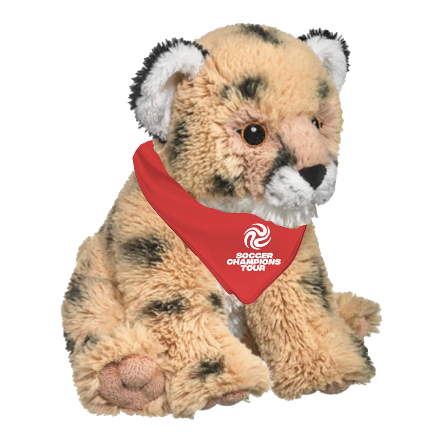 Soccer Champions Tour Cheetah Cub Plush Red Bandana - Front View